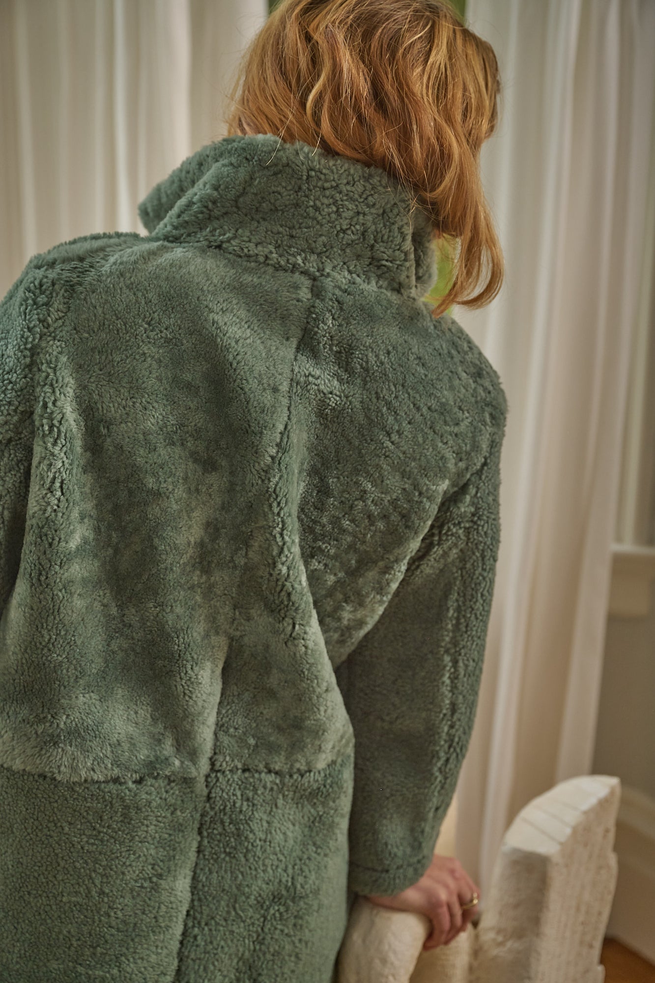 Nat Coat Reversible in Lagoon Shearling