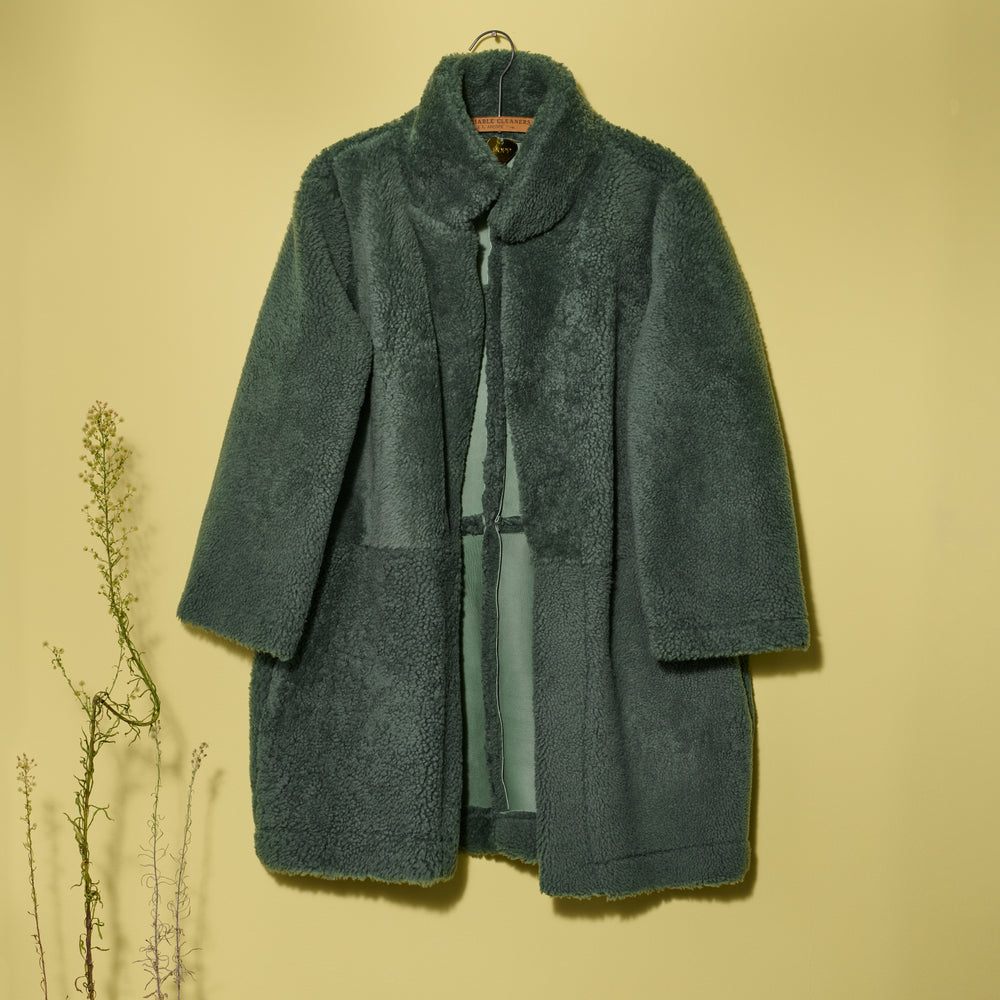 Nat Coat Reversible in Lagoon Shearling