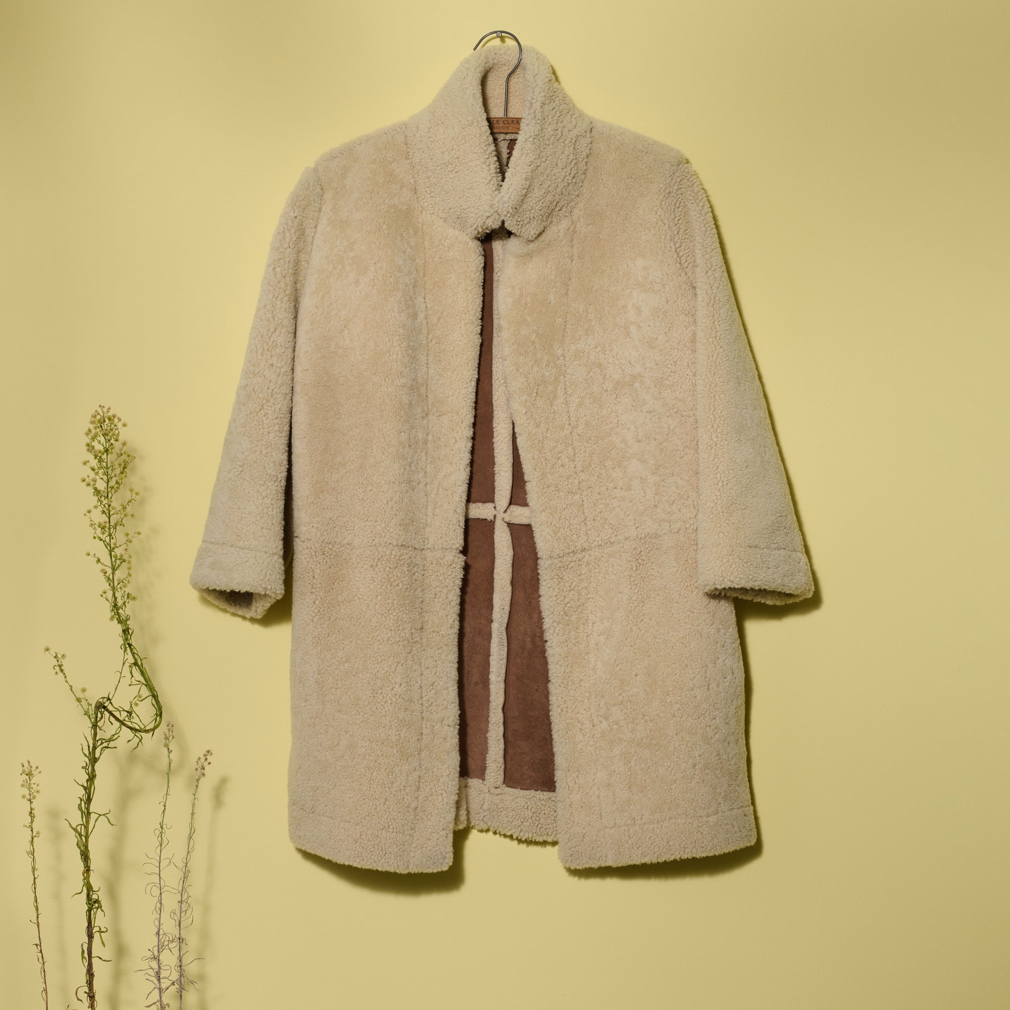 Nat Coat in Bone Shearling